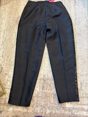 Sunny Leigh Black Men's Dress Pants with Sequin Side Stripe